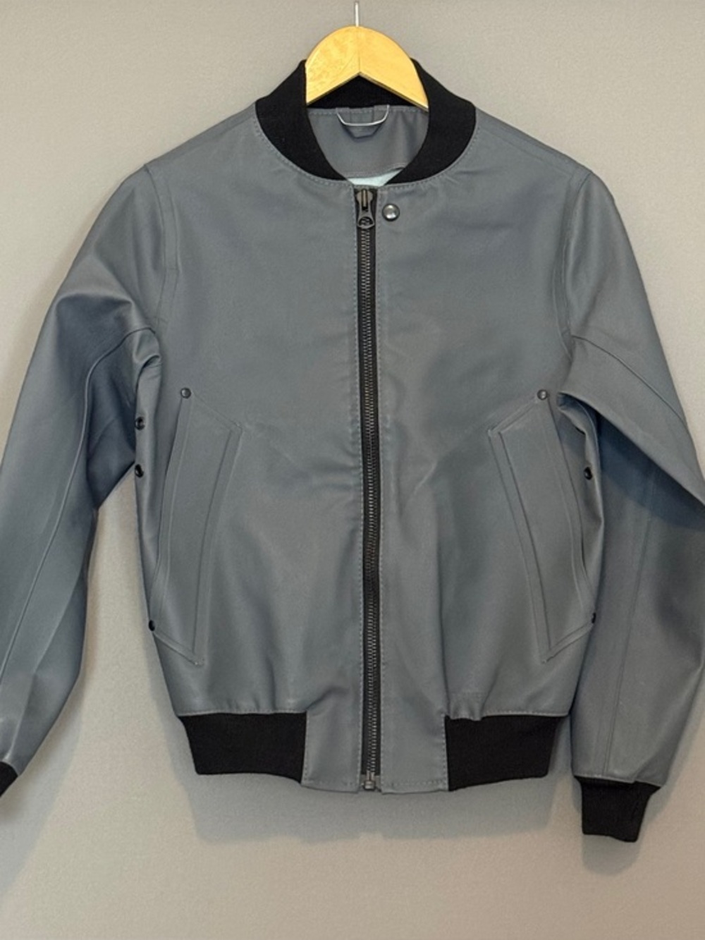 Stutterheim Rubberized Bomber Rain Jacket Gray Mens XXXS Womens XS Scandinavian